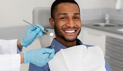 Smiling dental patient