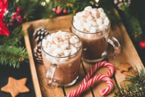 Hot cocoa with marshmallows.